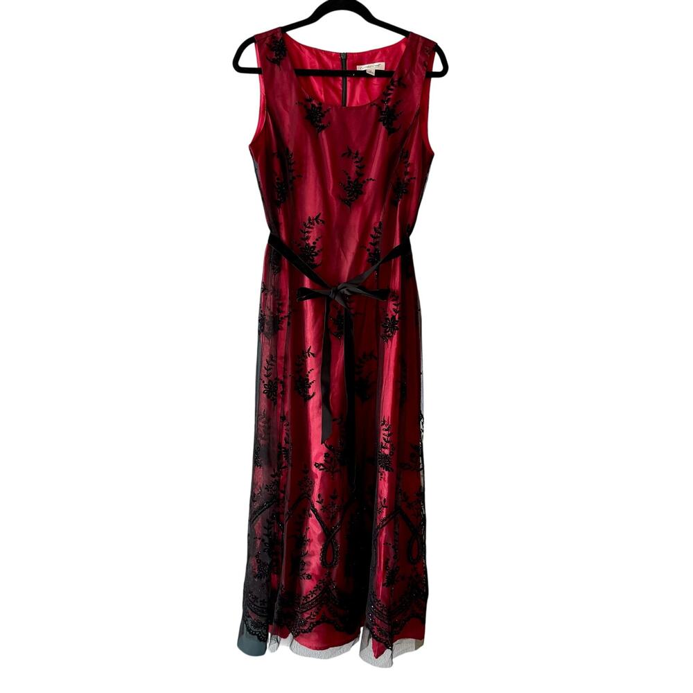 Coldwater Creek 10 Red Mesh Overlay Whimsigoth Fairy Special Occasion Dress